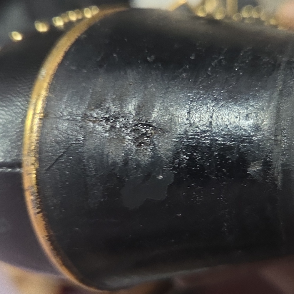 Chloe Women's Black Ankle Boots with Gold Studs - Picture 15 of 16